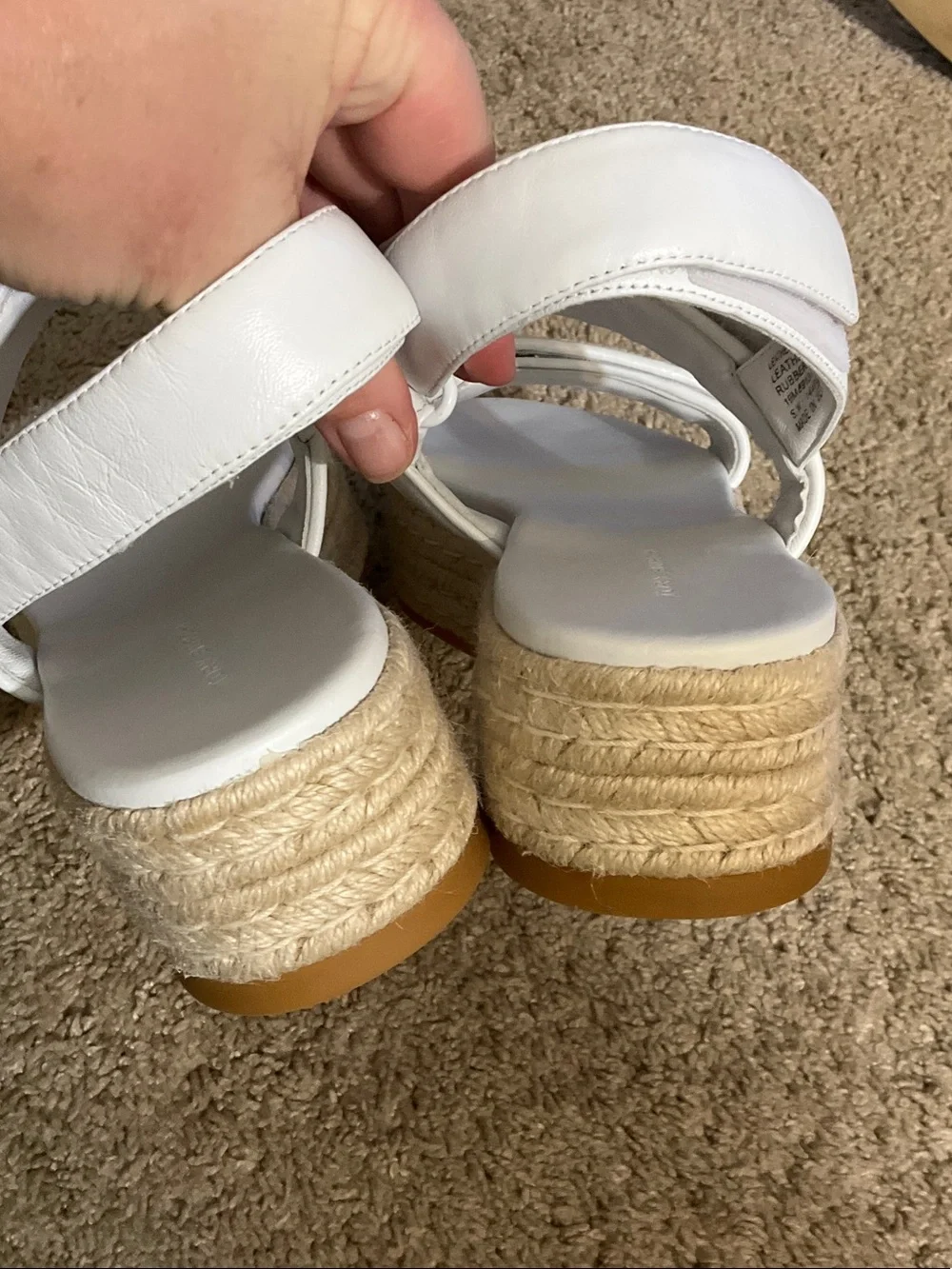Tory Burch White Platform Espadrille Sandals with Woven Straps